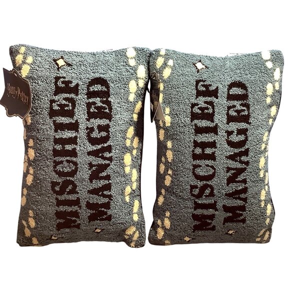 2 Harry Potter Mischief Managed Throw Pillow Rectangular 9.5" x 15" Lumbar - Picture 4 of 5